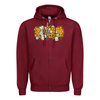 Burgundy 2024 skeleton middle finger new year Zipper Hoodie - CowGirlArtShop