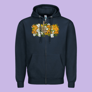 2024 Skeleton Middle Finger New Year Zipper Hoodie Designed By Cowgirlartshop