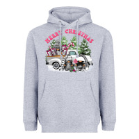 Heather Grey merry christmas gnomies Heavyweight Hoodie - FaDigitalArtStudio