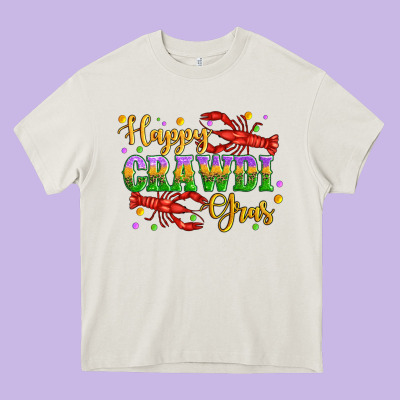 Happy Crawdi Gras With Crawfish Heavy Core Tee Designed By Artiststas