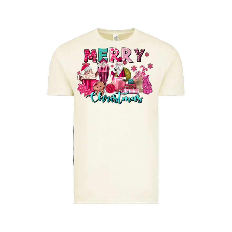 Pink Christmas Coffee Cups Vintage Tee by MaliasSmallBusiness | Teevron
