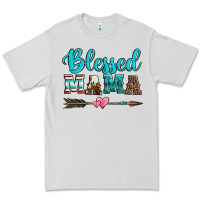 Dove Grey blessed mama serape cowhide turquoise Premium Tee - Jasminsmagicworld