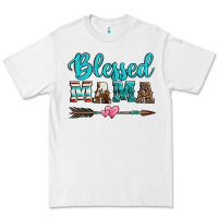 White blessed mama serape cowhide turquoise Premium Tee - Jasminsmagicworld
