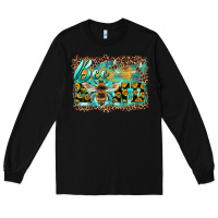 Black bee kind with sunflower and leopard background Long Sleeve Tee - Artiststas