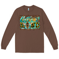 Chestnut bee kind with sunflower and leopard background Long Sleeve Tee - Artiststas