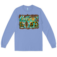 Colony Blue bee kind with sunflower and leopard background Long Sleeve Tee - Artiststas