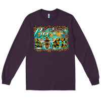 Plum bee kind with sunflower and leopard background Long Sleeve Tee - Artiststas