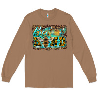 Toasted Coconut bee kind with sunflower and leopard background Long Sleeve Tee - Artiststas