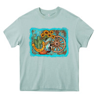 Western Wooden Wheel Cowboy Boots Heavy Core Tee | Teevron