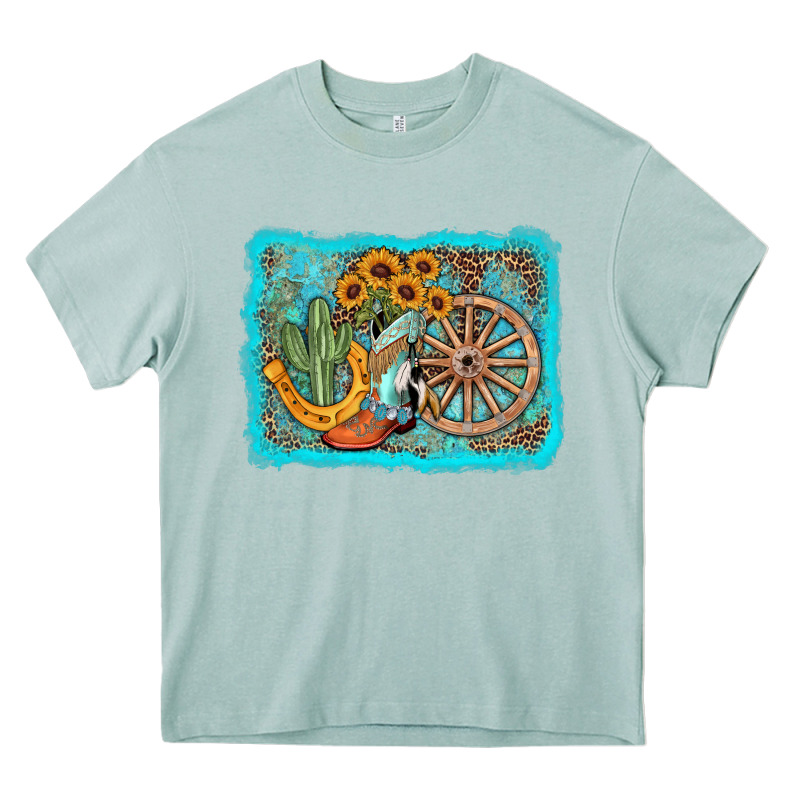 Western Wooden Wheel Cowboy Boots Heavy Core Tee by AdoDesignShop | Teevron