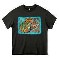 Asphalt western wooden wheel cowboy boots Heavy Core Tee - AdoDesignShop