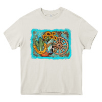 Cream western wooden wheel cowboy boots Heavy Core Tee - AdoDesignShop