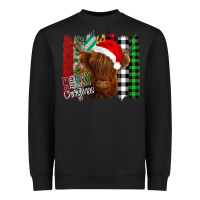 Black Merry Christmas Cow Heavyweight Sweatshirt - Bettercallsaul