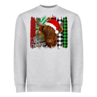 Heather Grey Merry Christmas Cow Heavyweight Sweatshirt - Bettercallsaul