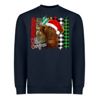 Navy Merry Christmas Cow Heavyweight Sweatshirt - Bettercallsaul