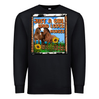 Black western just a girl who loves horses Premium Sweatshirt - OliviaCreatesArt
