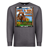 Charcoal Heather western just a girl who loves horses Premium Sweatshirt - OliviaCreatesArt