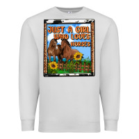 Dove Grey western just a girl who loves horses Premium Sweatshirt - OliviaCreatesArt