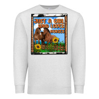 Oatmeal Heather western just a girl who loves horses Premium Sweatshirt - OliviaCreatesArt