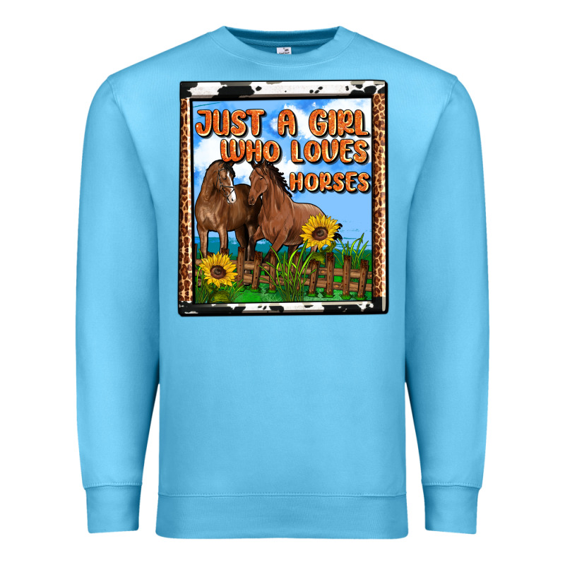 Western Just A Girl Who Loves Horses Premium Sweatshirt by OliviaCreatesArt | Teevron