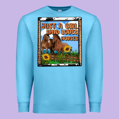 Western Just A Girl Who Loves Horses Premium Sweatshirt Designed By Oliviacreatesart