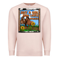 Pale Pink western just a girl who loves horses Premium Sweatshirt - OliviaCreatesArt