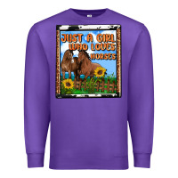 Purple western just a girl who loves horses Premium Sweatshirt - OliviaCreatesArt