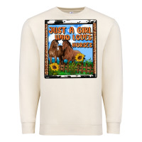 Sandshell western just a girl who loves horses Premium Sweatshirt - OliviaCreatesArt