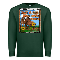Sports Green western just a girl who loves horses Premium Sweatshirt - OliviaCreatesArt