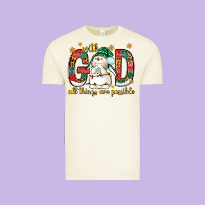 With God All Things Are Possible With Snowman Vintage Tee Designed By Nancycooperartshop