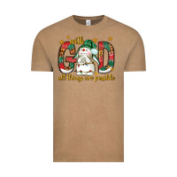 Vintage Coffee With God all things are possible with snowman Vintage Tee - NancyCooperArtShop