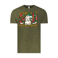 Vintage Olive With God all things are possible with snowman Vintage Tee - NancyCooperArtShop