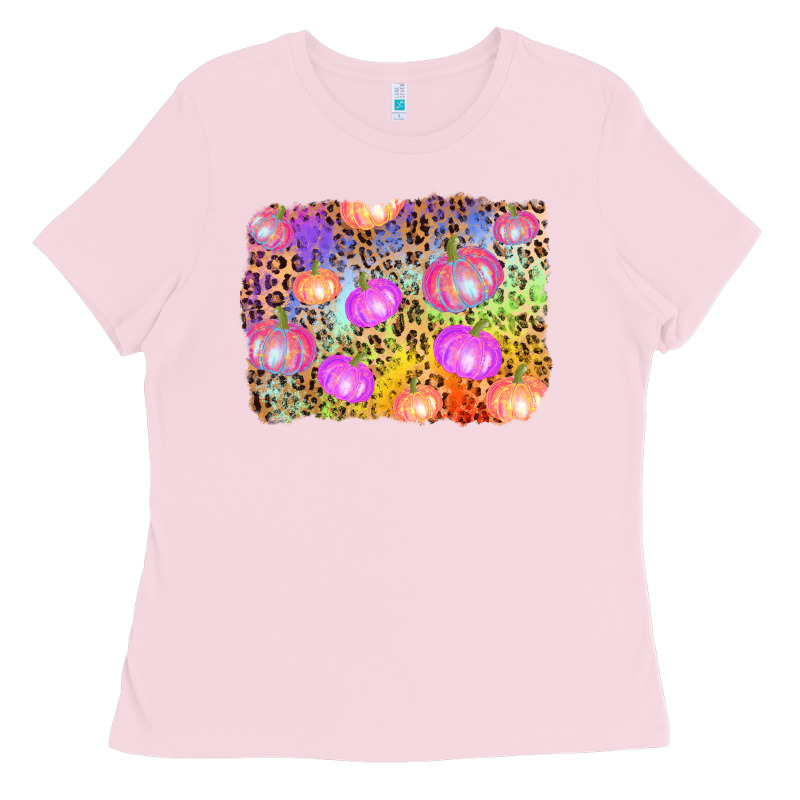 Colourful Pumpkin Background Ladies Tee by AdoDesignShop | Teevron