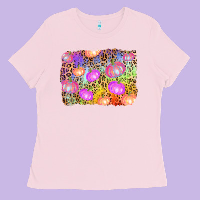Colourful Pumpkin Background Ladies Tee Designed By Adodesignshop