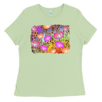 Matcha colourful pumpkin background Ladies Tee - AdoDesignShop