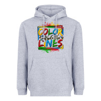 Heather Grey color outside the lines autism Heavyweight Hoodie - OliviaCreatesArt