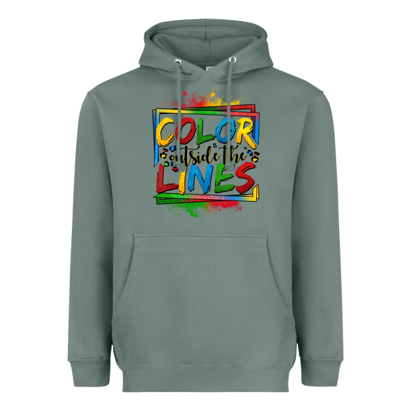 Color Outside The Lines Autism Heavyweight Hoodie by OliviaCreatesArt | Teevron