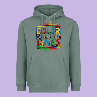 Color Outside The Lines Autism Heavyweight Hoodie Designed By Oliviacreatesart
