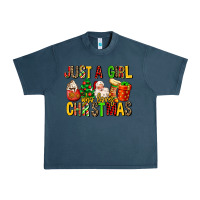 Midnight Navy just a girl who loves christmas Urban Heavy Tee - MaliasSmallBusiness