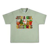 Oil Green just a girl who loves christmas Urban Heavy Tee - MaliasSmallBusiness