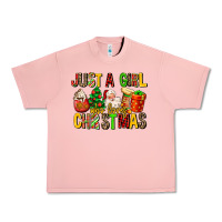 Salmon just a girl who loves christmas Urban Heavy Tee - MaliasSmallBusiness