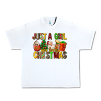 White just a girl who loves christmas Urban Heavy Tee - MaliasSmallBusiness