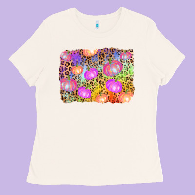 Colourful Pumpkin Background Ladies Tee Designed By Adodesignshop
