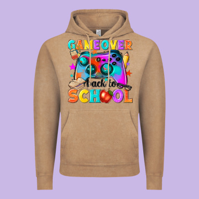Game Over Back To School Vintage Hoodie Designed By Nancycooperartshop