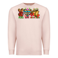 Pale Pink Peace love cinco de mayo Premium Sweatshirt - FaDigitalArtStudio