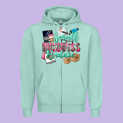 Small Business Baddie Zipper Hoodie Designed By Cowgirlartshop