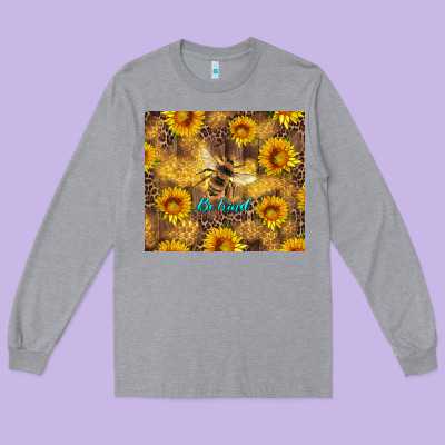 Be Kind Bee And Sunflowers Long Sleeve Tee Designed By Artiststas