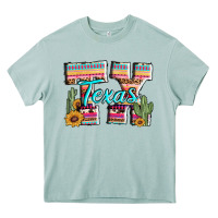 Arona texas tx aztec cactus leopard Heavy Core Tee - AdoDesignShop