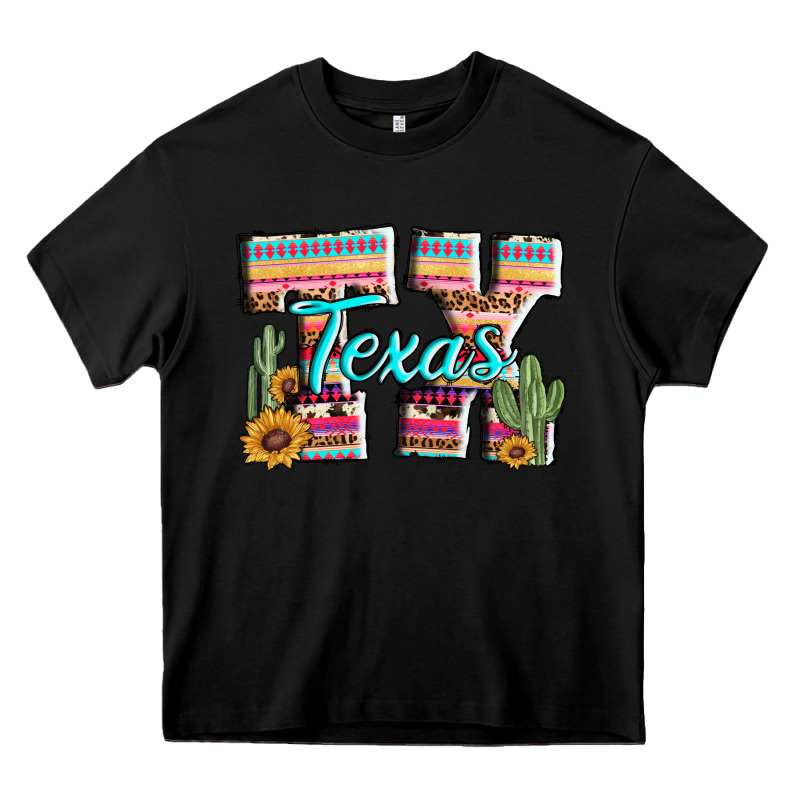 Texas Tx Aztec Cactus Leopard Heavy Core Tee by AdoDesignShop | Teevron