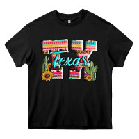 Black texas tx aztec cactus leopard Heavy Core Tee - AdoDesignShop